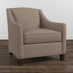 Beige Upholstered Armchair — Beige wood
