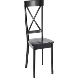Classic Black X-Back Dining Chair — Black wood