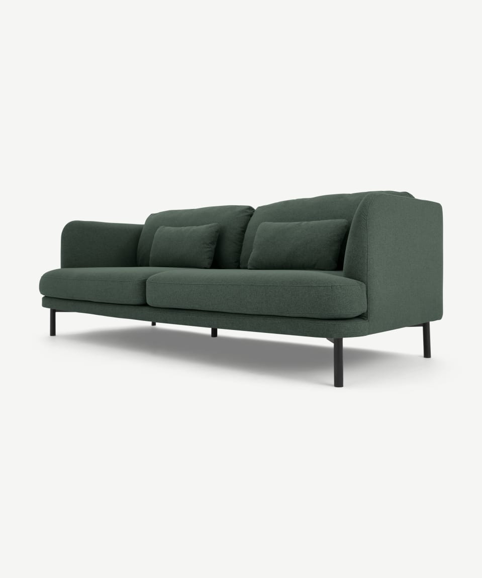 Contemporary L-Shaped Sectional — Dark grey metal