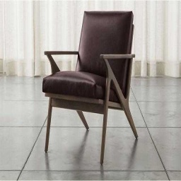 Dark Burgundy Mid-Century Armchair — Burgundy solid walnut