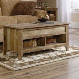 Distressed Wood Lift-Top Storage Coffee Table — wood