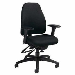 Ergonomic Black Fabric Task Chair — Black fabric