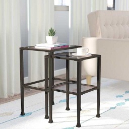 Industrial Black Metal X-Frame Console — Black metal