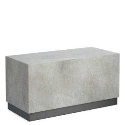 Modern Concrete Block Pedestal Coffee Table — Grey concrete