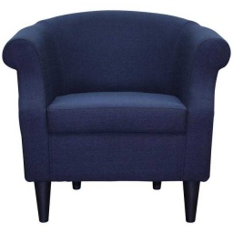 Navy Blue Fabric Tub Chair — Navy blue velvet