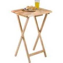 Portable Folding Bamboo TV Snack Table — bamboo