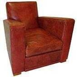 Rustic Red Leather Armchair — Red distressed leather