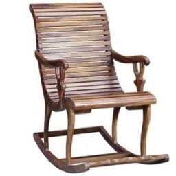Slatted Wood Rocking Chair — acacia
